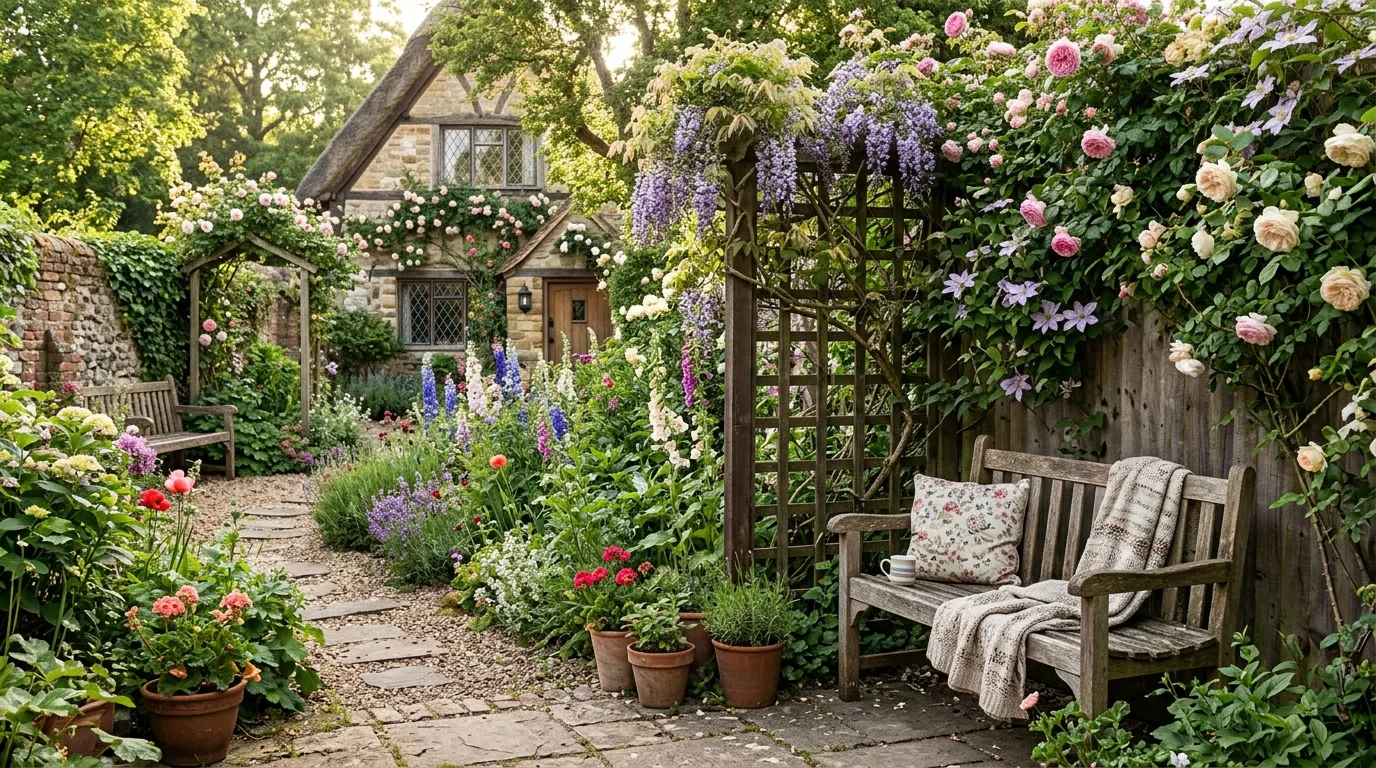 Open Lawn With Framing Beds